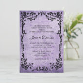  Paarse uitnodiging tot het huwelijk (Staand voorkant)