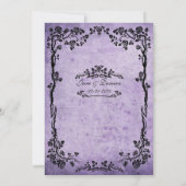  Paarse uitnodiging tot het huwelijk (Achterkant)