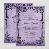Paarse uitnodiging tot het huwelijk (Voorkant / Achterkant)