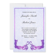 Paarse  uitnodiging tot het huwelijk