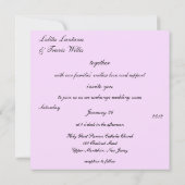 Paarse uitnodiging tot het huwelijk (Achterkant)