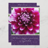 Paarse uitnodiging tot het huwelijk van Fuschia Da (Voorkant / Achterkant)