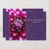 Paarse uitnodiging tot het huwelijk van Fuschia Da (Voorkant / Achterkant)