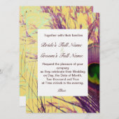 Paarse uitnodiging tot het huwelijk van Peacock (Voorkant / Achterkant)