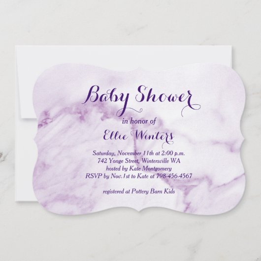  Paarse uitnodiging tot het indienen van Baby show (Voorkant)