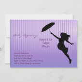Paarse uitnodiging tot het indienen van Baby showe (Achterkant)