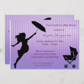 Paarse uitnodiging tot het indienen van Baby showe (Voorkant / Achterkant)