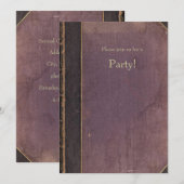  Paarse uitnodiging tot het indienen van boeken (Voorkant / Achterkant)