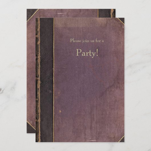  Paarse uitnodiging tot het indienen van boeken (Voorkant / Achterkant)