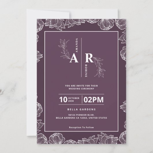 Paarse uitnodiging tot het indienen van een concer (Voorkant)