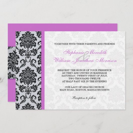 Paarse uitnodiging tot het indienen van een concer (Voorkant / Achterkant)