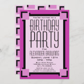 Paarse uitnodiging tot het indienen van een geboor (Voorkant / Achterkant)