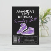 Paarse uitnodiging tot het indienen van een uitnod (Staand voorkant)