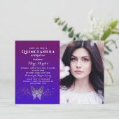 Paarse uitnodiging tot het indienen van koninklijk (Staand voorkant)