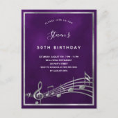 Paarse uitnodiging tot het indienen van muzieknote (Voorkant)