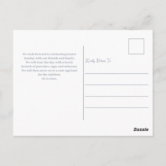 Paarse uitnodiging tot het indienen van Pasen-Bru (Achterkant)