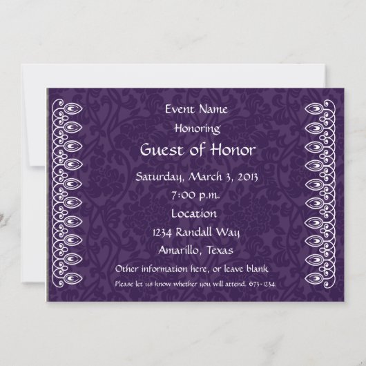 Paarse uitnodiging tot het indienen van vragen (Achterkant)