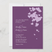 Paarse uitnodiging tot het trekken van harten (Voorkant)