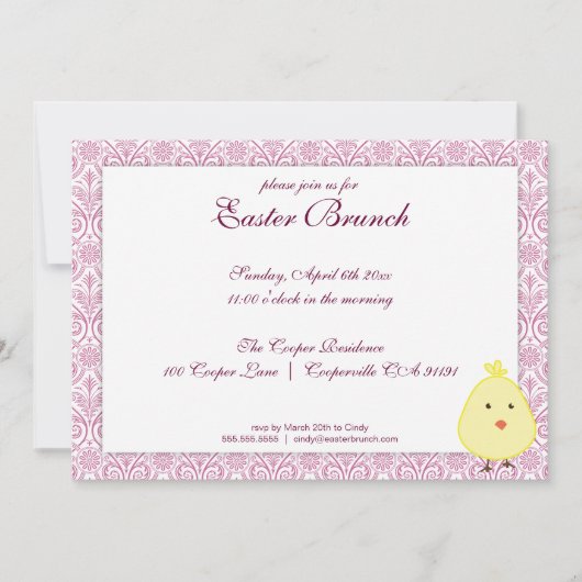 Paarse uitnodiging tot het uitnodigen van Pasen Pa (Voorkant)