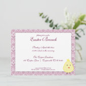 Paarse uitnodiging tot het uitnodigen van Pasen Pa (Staand voorkant)