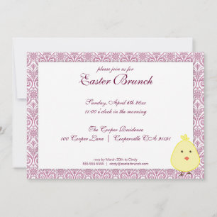 Paarse uitnodiging tot het uitnodigen van Pasen Pa