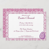 Paarse uitnodiging tot het uitnodigen van Pasen Pa (Voorkant / Achterkant)