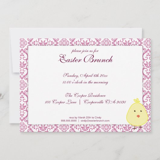 Paarse uitnodiging tot het uitnodigen van Pasen Pa (Voorkant)