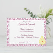 Paarse uitnodiging tot het uitnodigen van Pasen Pa (Staand voorkant)