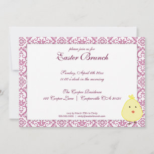 Paarse uitnodiging tot het uitnodigen van Pasen Pa
