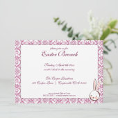 Paarse uitnodiging tot het uitnodigen van Pasen Pa (Staand voorkant)