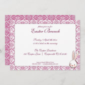 Paarse uitnodiging tot het uitnodigen van Pasen Pa (Voorkant / Achterkant)