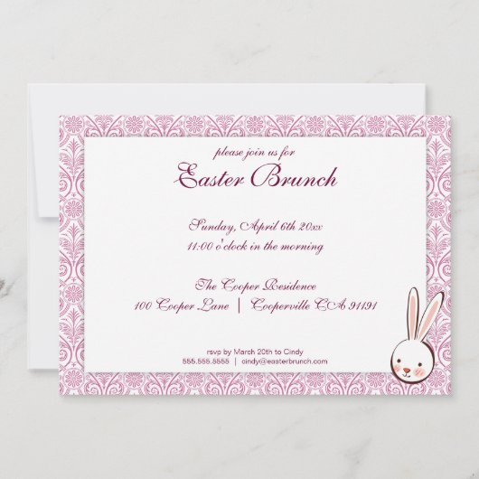 Paarse uitnodiging tot het uitnodigen van Pasen Pa (Voorkant)