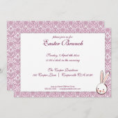 Paarse uitnodiging tot het uitnodigen van Pasen Pa (Voorkant / Achterkant)