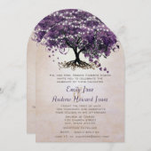 Paarse uitnodiging tot het uitzenden van een orkes (Voorkant / Achterkant)