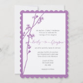 Paarse uitnodiging tot inschrijving op bruiloft in (Voorkant)