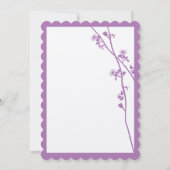 Paarse uitnodiging tot inschrijving op bruiloft in (Achterkant)