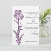 Paarse uitnodiging tot inschrijving op bruiloft in (Staand voorkant)