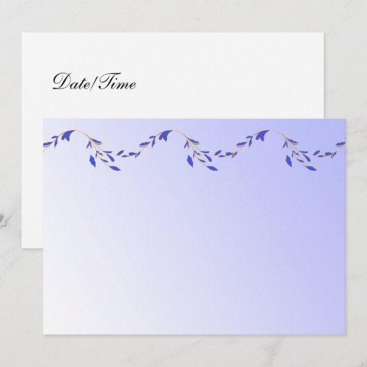 Paarse uitnodiging tot inschrijving voor Petals (Voorkant / Achterkant)