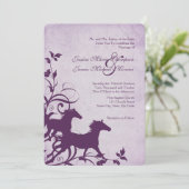 Paarse uitnodiging tot weddenschap met wilde paard (Staand voorkant)