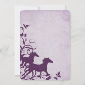 Paarse uitnodiging tot weddenschap met wilde paard (Achterkant)
