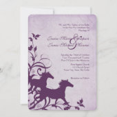 Paarse uitnodiging tot weddenschap met wilde paard (Voorkant)