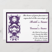 Paarse uitnodiging tot weduwschap (Voorkant / Achterkant)