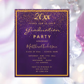 Paarse uitnodiging van de graduatiepartij flyer