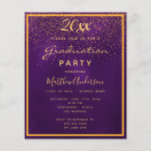 Paarse uitnodiging van de graduatiepartij flyer (Voorkant)