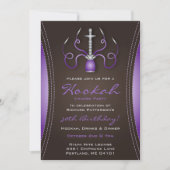 Paarse uitnodiging van de partij Hookah (Voorkant)