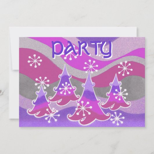 Paarse uitnodiging van de WinterTrein (Voorkant)