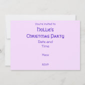 Paarse uitnodiging van de WinterTrein (Achterkant)