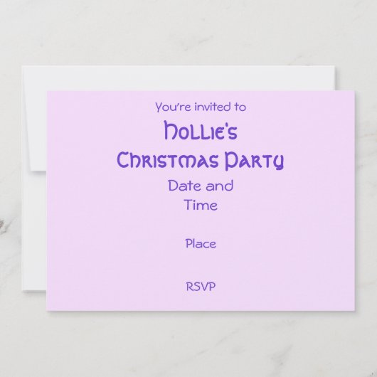 Paarse uitnodiging van de WinterTrein (Achterkant)