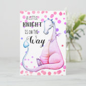 *~* Paarse Uitnodiging van het Baby shower van Dra (Staand voorkant)