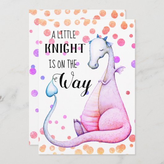 *~* Paarse Uitnodiging van het Baby shower van Dra (Voorkant / Achterkant)